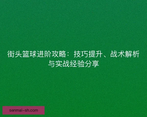 街头篮球进阶攻略：技巧提升、战术解析与实战经验分享