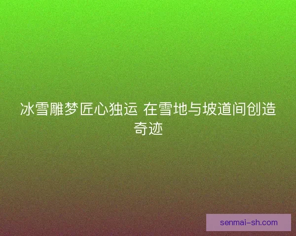 冰雪雕梦匠心独运 在雪地与坡道间创造奇迹
